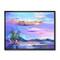 Designart - Impressionist Mountscape With River II - Modern Canvas Wall Art Print in Black Frame